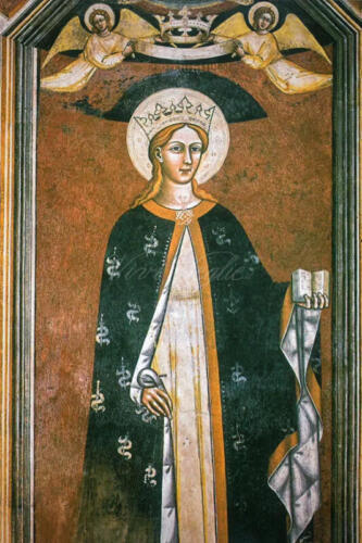 Maria d'Enghien in un affresco della Basilica di Santa Caterina d'Alessandria a Galatina 